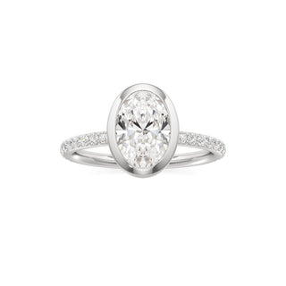 Classic Prong Set Bezel Emerald Engagement Ring