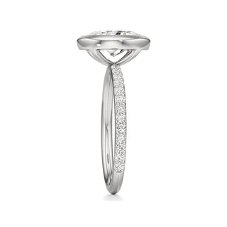Classic Prong Set Bezel Emerald Engagement Ring