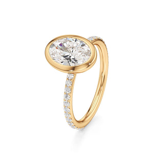Classic Prong Set Bezel Emerald Engagement Ring