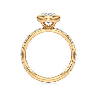 Classic Prong Set Bezel Emerald Engagement Ring