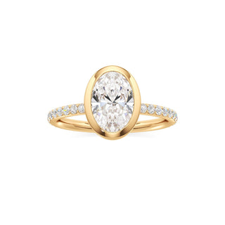 Classic Prong Set Bezel Emerald Engagement Ring