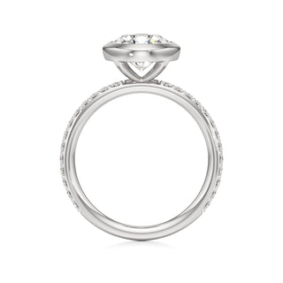 Classic Prong Set Bezel Emerald Engagement Ring