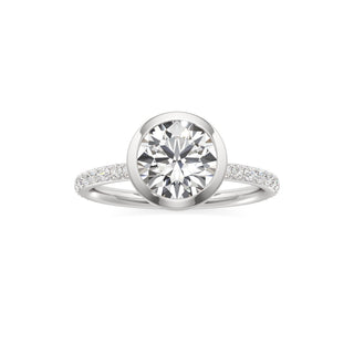 Classic Prong Set Bezel Emerald Engagement Ring