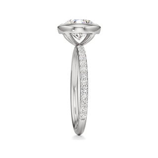 Classic Prong Set Bezel Emerald Engagement Ring