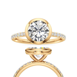 Classic Prong Set Bezel Princess Engagement Ring