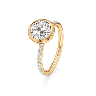 Classic Prong Set Bezel Emerald Engagement Ring
