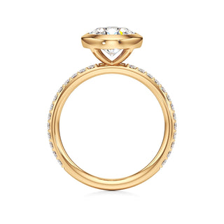 Classic Prong Set Bezel Emerald Engagement Ring