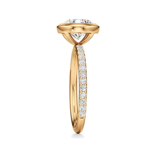 Classic Prong Set Bezel Emerald Engagement Ring