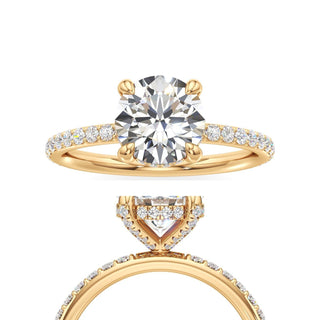Classic Prong Set Diamond Basket Radiant Engagement Ring
