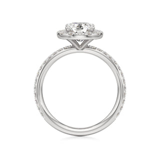 Classic Prong Set Halo Emerald Engagement Ring