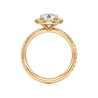 Classic Prong Set Halo Emerald Engagement Ring