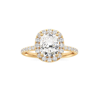 Classic Prong Set Halo Emerald Engagement Ring