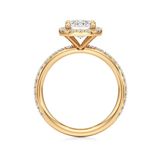 Classic Prong Set Halo Emerald Engagement Ring