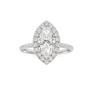 Classic Prong Set Halo Emerald Engagement Ring