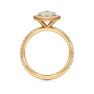 Classic Prong Set Halo Emerald Engagement Ring