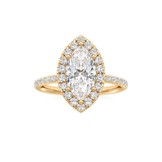 Classic Prong Set Halo Emerald Engagement Ring