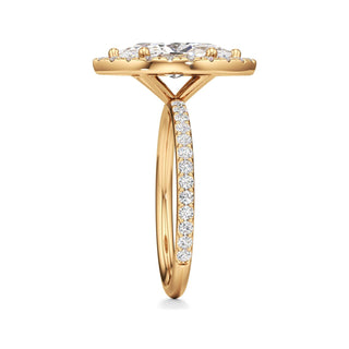 Classic Prong Set Halo Emerald Engagement Ring