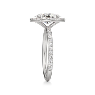 Classic Prong Set Halo Emerald Engagement Ring