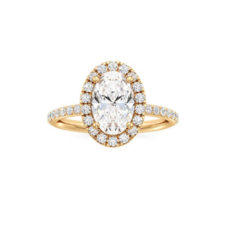 Classic Prong Set Halo Emerald Engagement Ring