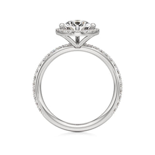 Classic Prong Set Halo Emerald Engagement Ring