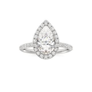 Classic Prong Set Halo Emerald Engagement Ring