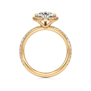 Classic Prong Set Halo Emerald Engagement Ring
