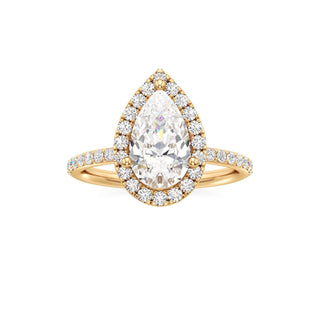 Classic Prong Set Halo Emerald Engagement Ring