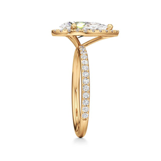 Classic Prong Set Halo Emerald Engagement Ring