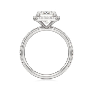 Classic Prong Set Halo Emerald Engagement Ring