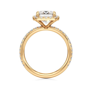 Classic Prong Set Halo Emerald Engagement Ring