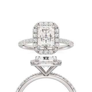Classic Prong Set Halo Radiant Engagement Ring