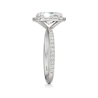 Classic Prong Set Halo Emerald Engagement Ring