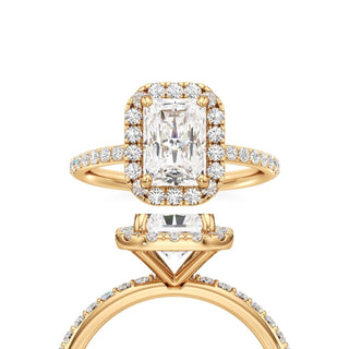 Classic Prong Set Halo Radiant Engagement Ring