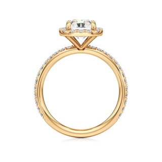 Classic Prong Set Halo Emerald Engagement Ring
