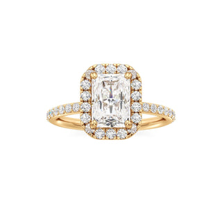 Classic Prong Set Halo Emerald Engagement Ring
