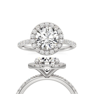 Classic Prong Set Halo Round Engagement Ring