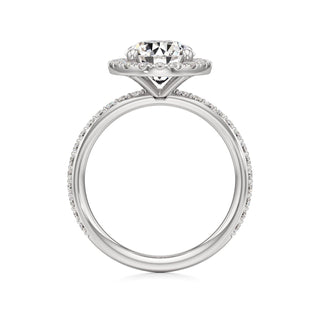 Classic Prong Set Halo Emerald Engagement Ring