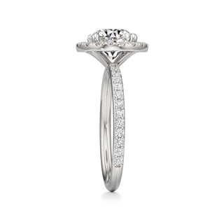 Classic Prong Set Halo Emerald Engagement Ring