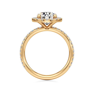 Classic Prong Set Halo Emerald Engagement Ring