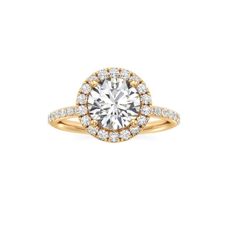 Classic Prong Set Halo Emerald Engagement Ring