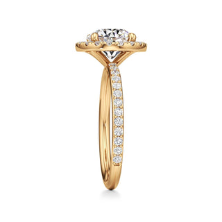 Classic Prong Set Halo Emerald Engagement Ring