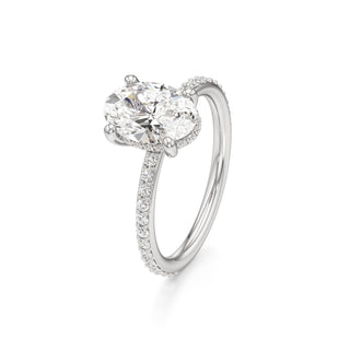 Classic Prong Set Hidden Halo Radiant Engagement Ring