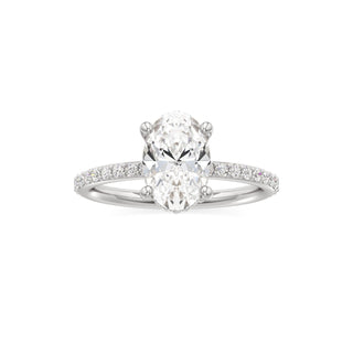 Classic Prong Set Hidden Halo Radiant Engagement Ring
