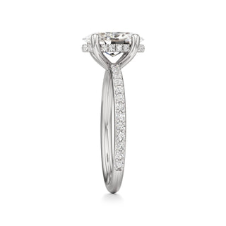 Classic Prong Set Hidden Halo Radiant Engagement Ring