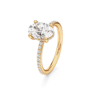 Classic Prong Set Hidden Halo Radiant Engagement Ring