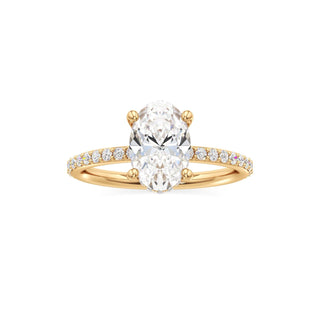 Classic Prong Set Hidden Halo Radiant Engagement Ring