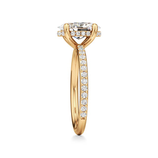 Classic Prong Set Hidden Halo Radiant Engagement Ring