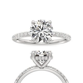 Classic Prong Set Hidden Halo Radiant Engagement Ring