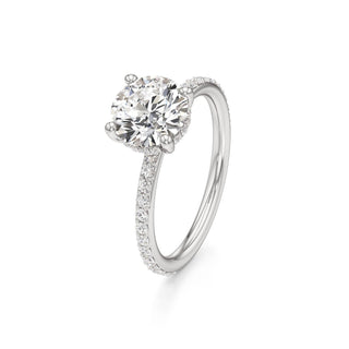 Classic Prong Set Hidden Halo Radiant Engagement Ring