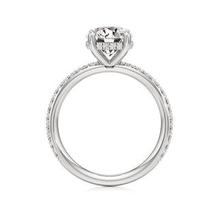 Classic Prong Set Hidden Halo Radiant Engagement Ring